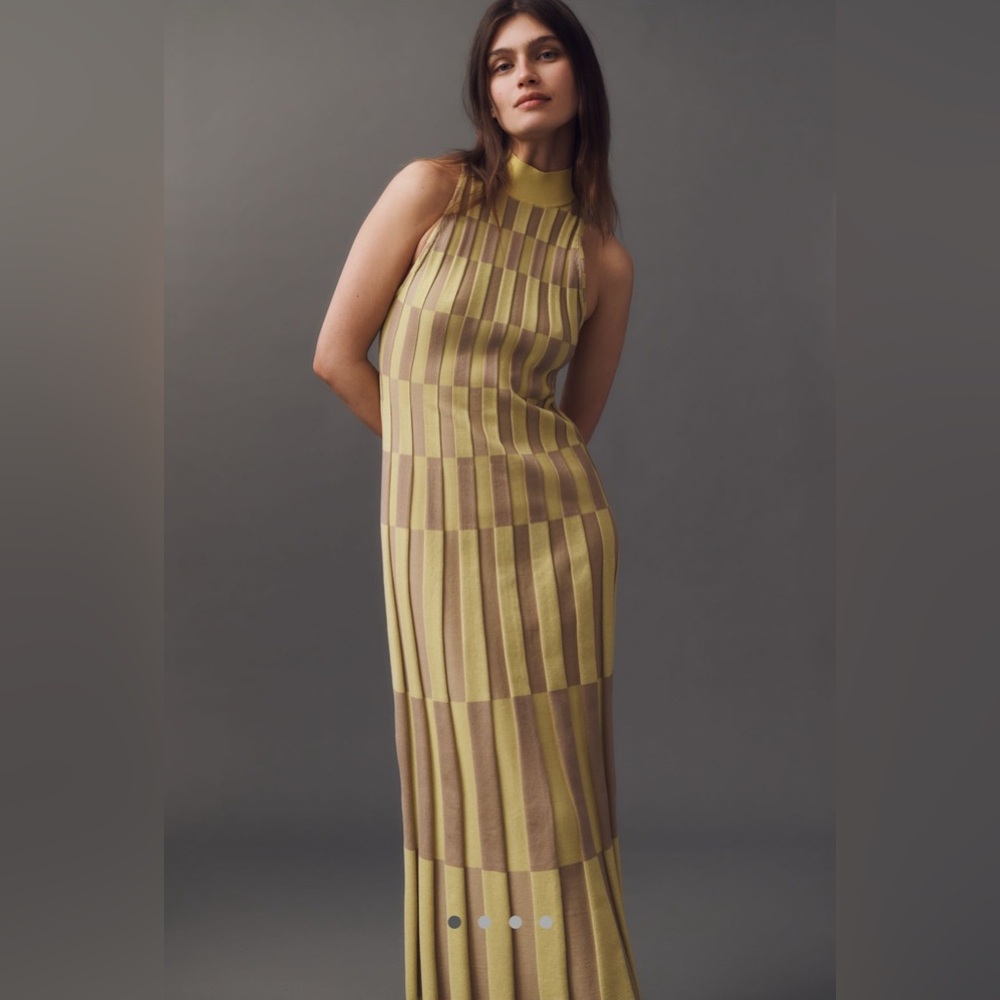 Mock-Neck Sleeveless Column Dress